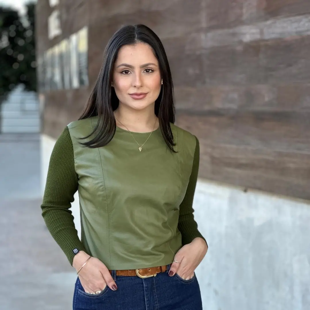 Blusa de couro Tradição verde